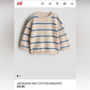 H&M Kids Beige Sweater with Blue Stripes